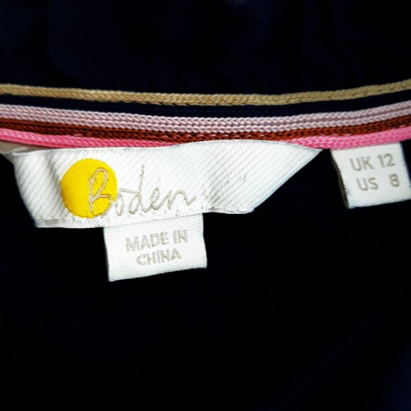 Boden Broderie Blouson Cotton Jersey Knit Sweatshirt Navy 8 - Picture 8 of 9